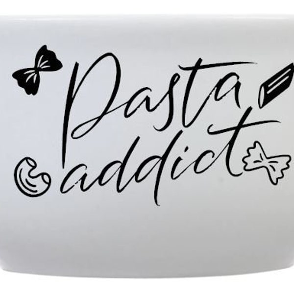 Pasta Addict Personalized Bowl, pasta lover, personalized gifts, non candy gift, gifts for him, gifts for her