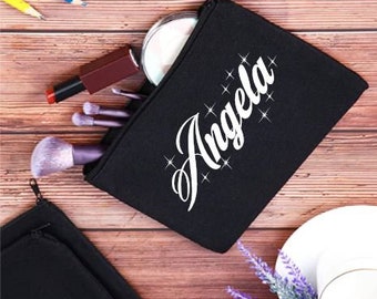 NAME--Personalized Makeup Bag, Bridesmaid Gift, Might Be Makeup, Cosmetic Bag, Bachelorette Party Gift, Wedding Party Gift