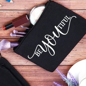 beYOUtiful--Personalized Makeup Bag, Bridesmaid Gift, Might Be Makeup, Cosmetic Bag, Bachelorette Party Gift, Wedding Party Gift