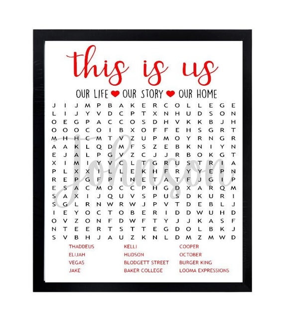 THIS IS US Word Seach Photo Frame Etsy