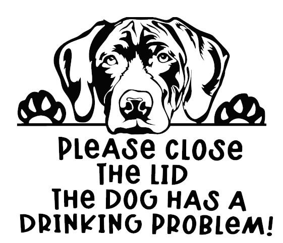 Utoimkio Please Close The Lid The Dog Has Drinking Problems Toilet Decals Toilet Lid Decals
