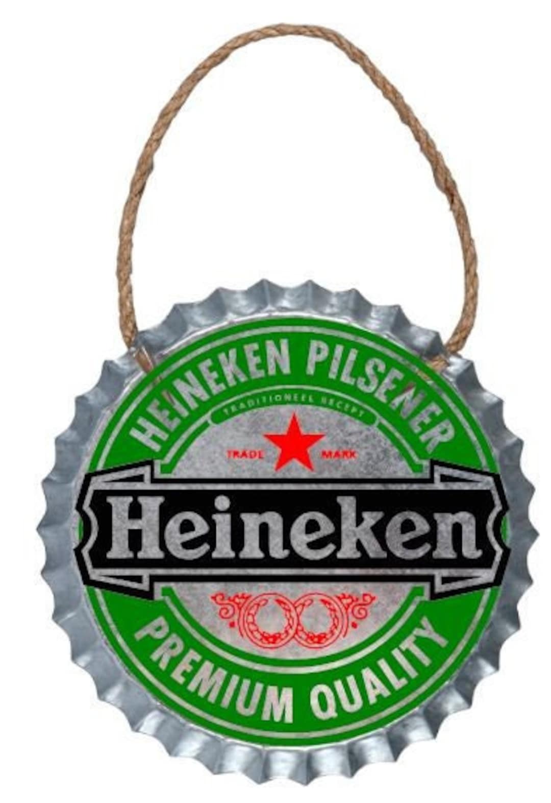 Heineken / Beer/ Vodka/ Alcohol/ Galvanized Metal Bottle Cap Wall Decor