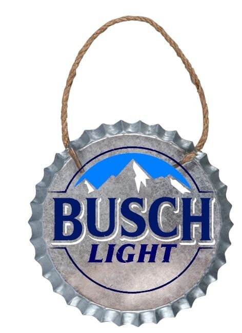 Busch Light / Beer / Vodka/ Alcohol/ Galvanized Metal Bottle Cap Wall Decor  