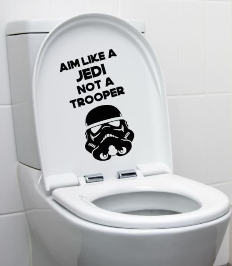 Aim like a Jedi not a Trooper-Toilet Sticker image 1