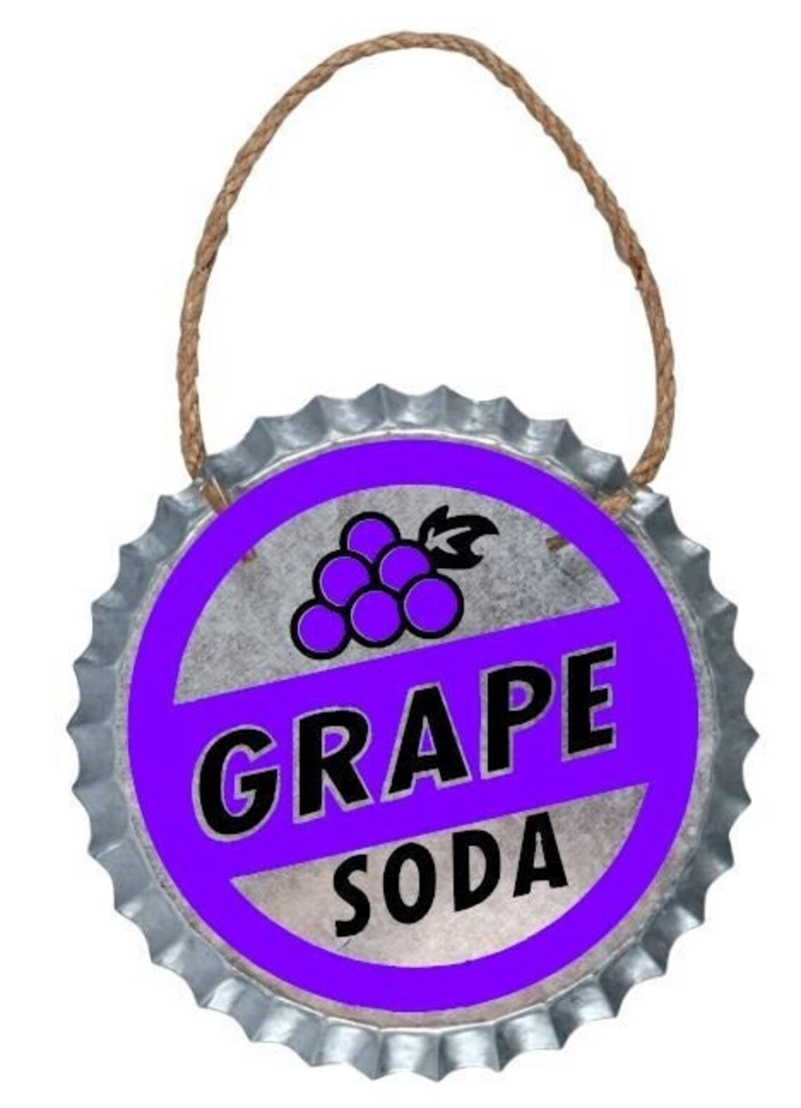 GRAPE Sodagalvanized Metal Bottle Cap Wall Decor Etsy