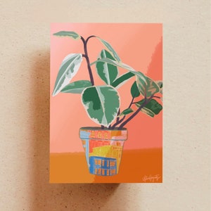 Rubber Tree Plant Art Print: Ficus Elastica Drawing (Digital Download)