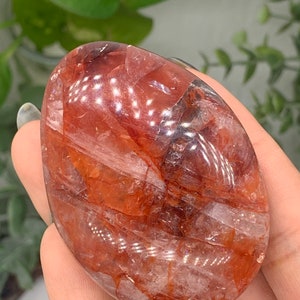 PALM STONES • Hematoid Quartz Palm Stones • Hematoid Quartz Sphere • Red Fire Quartz • Fire Quartz Palm Stones • Crystal Palm Stones