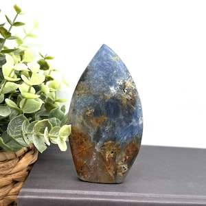 Kyanite • Blue Kyanite • Polished Blue Kyanite • Kyanite Crystal Flame • Blue Crystals • Polished Blue Kyanite Crystal Flame for Display