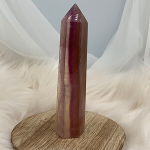 Pink Fluorite • Tall and Feminine Pink Fluorite Tower • Lavender, Pink, and Magenta Fluorite Tower • TriColored Fluorite Tower