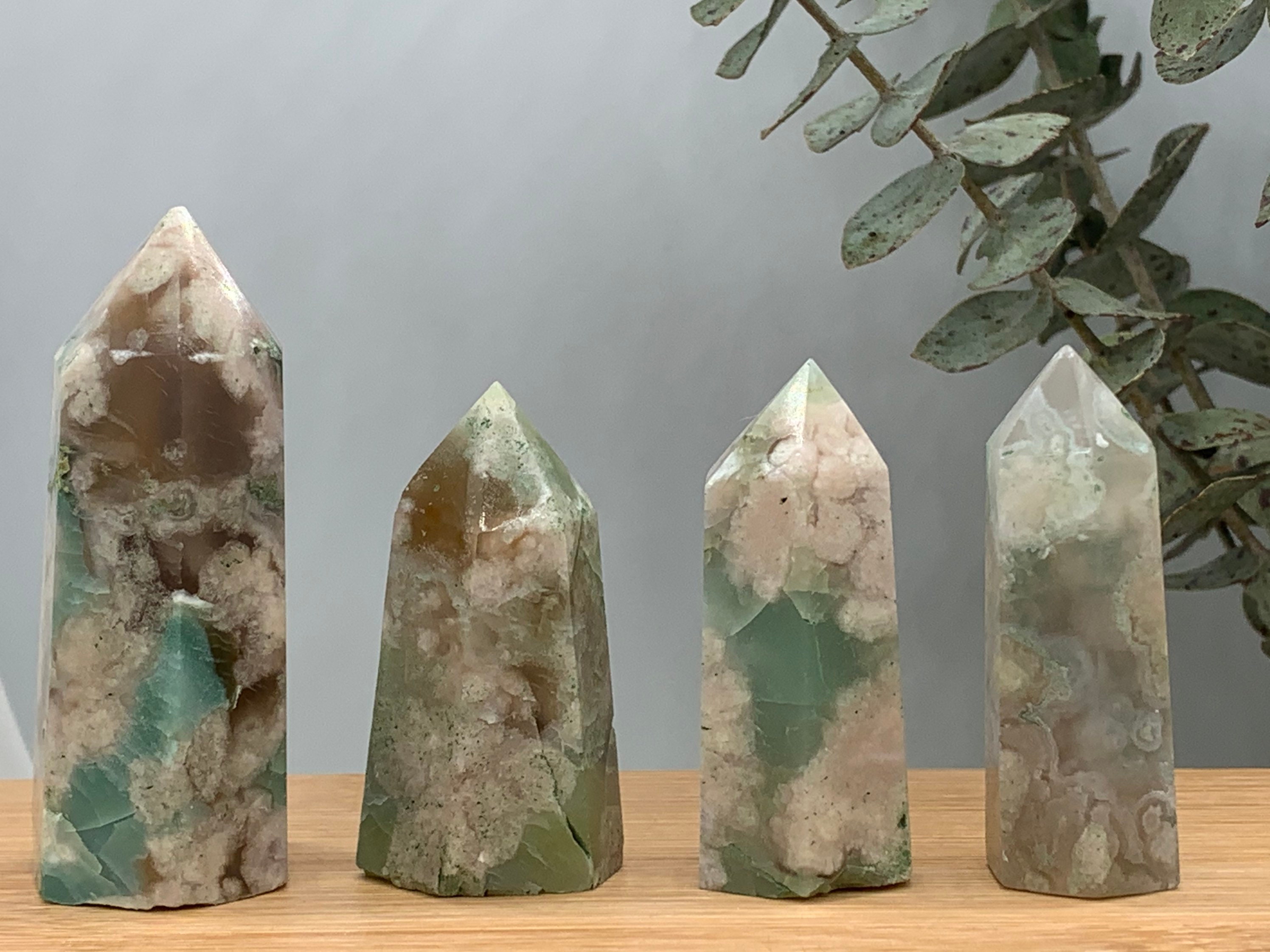Green Flower Agate Towers Green Flower Agate with Green Etsy