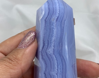 Dainty Blue Lace Agate Towers • Blue Lace Agate • Blue Lace • Blue Agate • Blue Lace Agate Tower • Blue Lace Agate Points • Blue Lace Agates