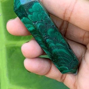 MALACHITE • Natural Malachite • Genuine Malachite • Malachite Double Terminated • Malachite Point • Malachite Points • Polished Malachite •