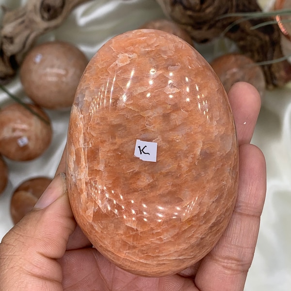 PEACH MOONSTONE • Palm Stones • Peach MOONSTONE Spheres • Peach Moonstone Eggs • Crystal • Crystals • Crystal Palm Stones • Reiki • Chakras