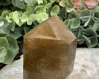 LARGE Golden Rutilated Quartz Tower •  Rutilated Quartz • Rutile Quartz • Golden Rutile Quartz • Golden Rutilated Quartz • Crystal Tower •