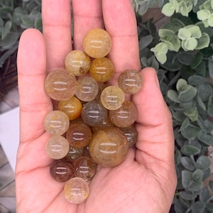 Crystal Spheres • Rutile • Rutilated • Golden Rutilated Quartz Sphere • Gold Rutile • THREE Golden Rutilated Quartz Spheres