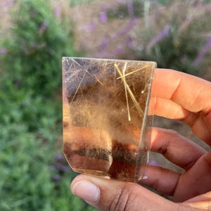 LARGE Golden Rutilated Quartz Free Form •  Rutilated Quartz • Rutile Quartz • Golden Rutile in Smoky Quartz • Golden Rutilated Smoky Quartz