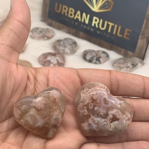 Valentine’s Day Gifts • Flower Agate Hearts • Flower Agate • Flower Agate Carvings • V-Day Gift • Heart Shaped Rocks • Heart Shaped Crystals