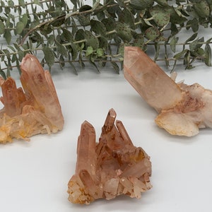 Natural, Red Hematite Quartz Clusters • Hematoid • Raw Hematite • Rough Hematite • Red Hematite Quartz Points • Quartz Cluster