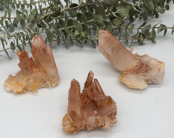 Natural, Red Hematite Quartz Clusters • Hematoid • Raw Hematite • Rough Hematite • Red Hematite Quartz Points • Quartz Cluster