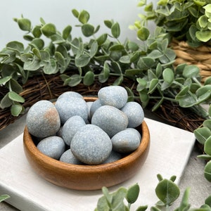 Angelite • Soft Blue Angelite Stones • Angelite Tumbled Stones • Blue Crystals • Tumbled Stone • Pocket Stones