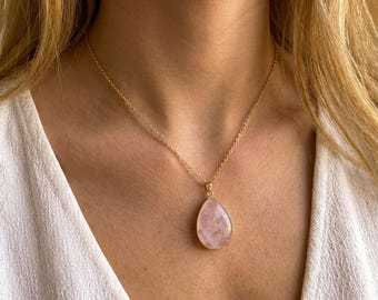 Crystal Pendants • Tear Drop Shaped Crystal Pendant Necklace