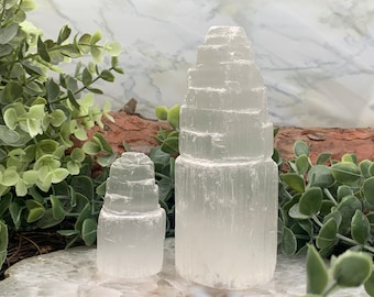 Selenite • Selenite Towers • Selenite Cupcakes • Carved Selenite Points • White Selenite • Satin Spar • White Satin Spar Towers • Gypsum
