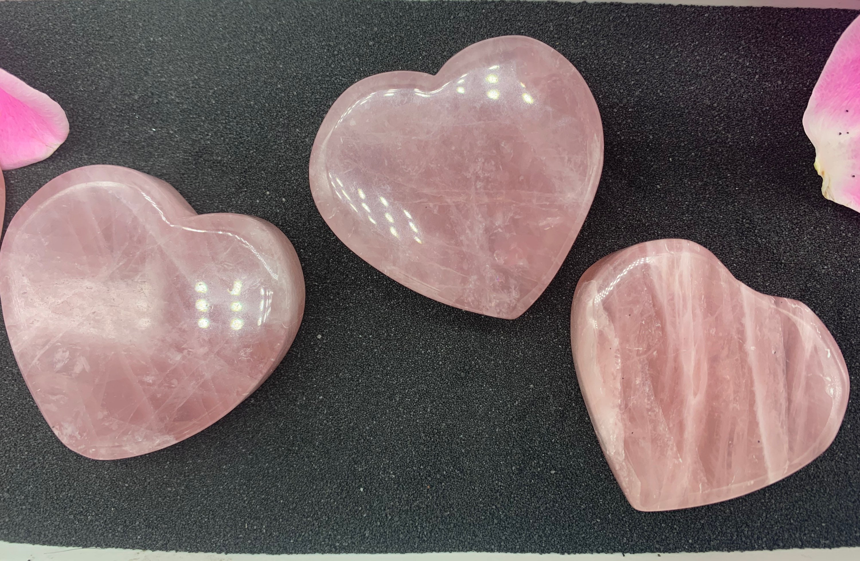 Thick ROSE QUARTZ HEARTS Heart Shaped Crystals Heart Etsy