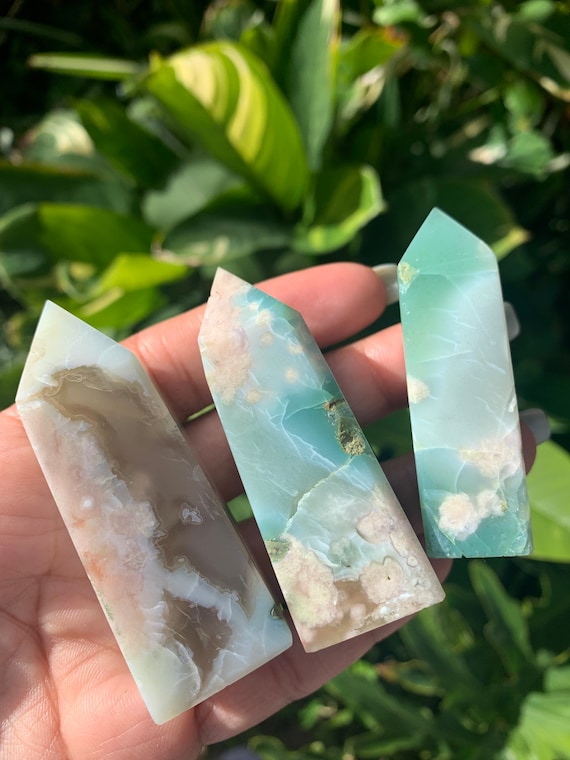RARE Turquoise-blue Flower Agate With Floral Inclusions • Flower