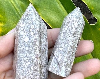 Tour de jaspe corail fossilisé • Jaspe corail • Jade corail • Corail fossile • Tours de jade corail fossilisé