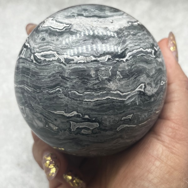 Picasso Jasper • Picasso Jasper Sphere • Picasso Jasper Ball • Picasso Jasper Crystal Ball • Picasso Marble • Picasso Stone with FREE holder