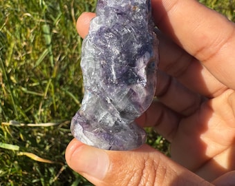 Buddha Figurine • Rainbow Fluorite Buddha head • Buddha • Buddhism • Meditation Crystals