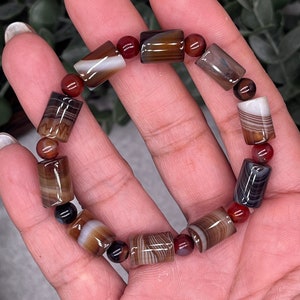 Sardonyx • Sardonyx Crystal Beaded Bracelet • Banded Sardonyx • Handmade Beaded Bracelet •
