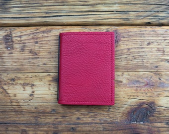 Leder-Notizbuch im A7-Format X17, Farbe Rot, Made in Germany, belgisches Leder, 17 Jahre Garantie auf die Hülle!