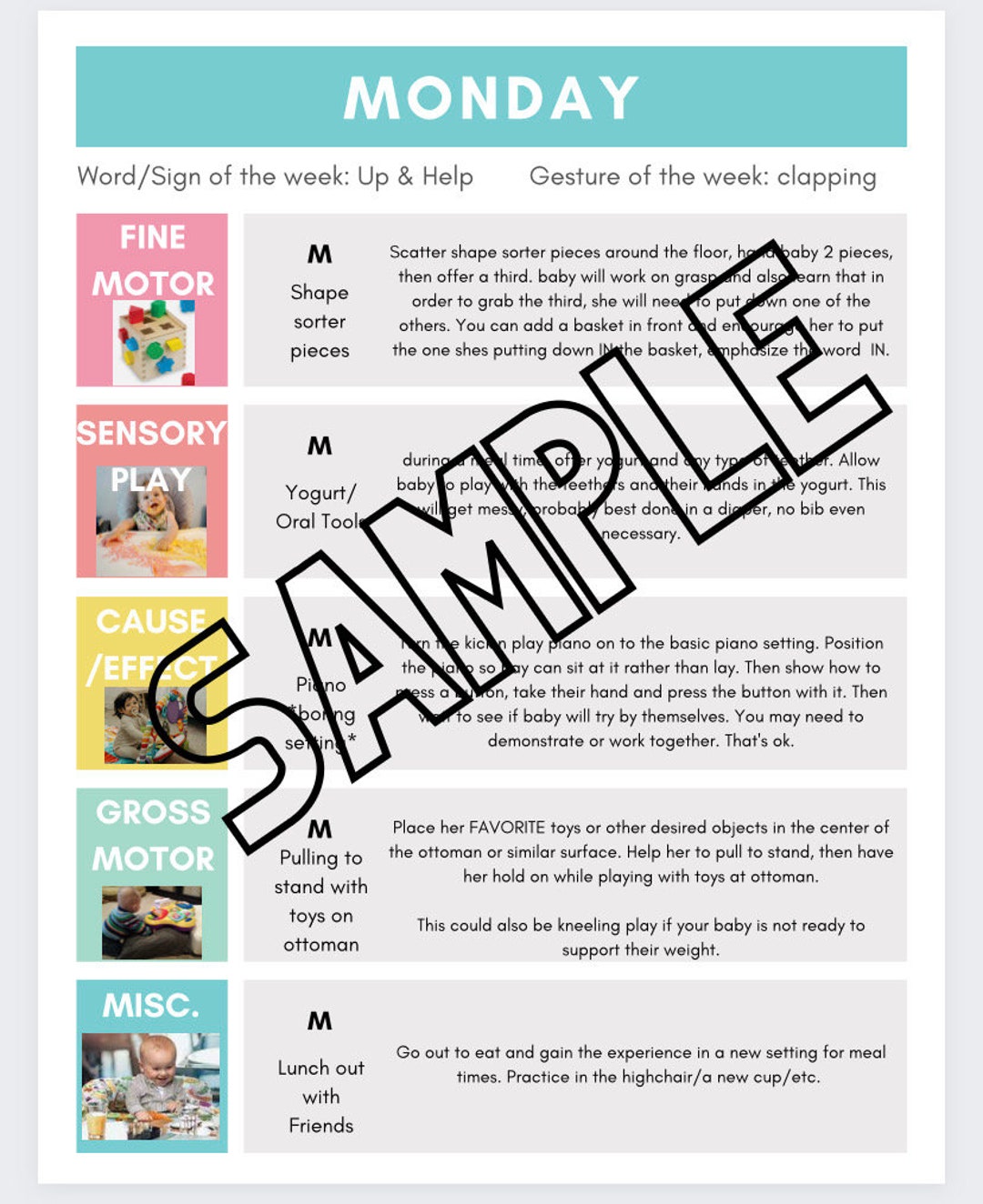 Toddler and Infant Lesson Plans and Curriculum Etsy