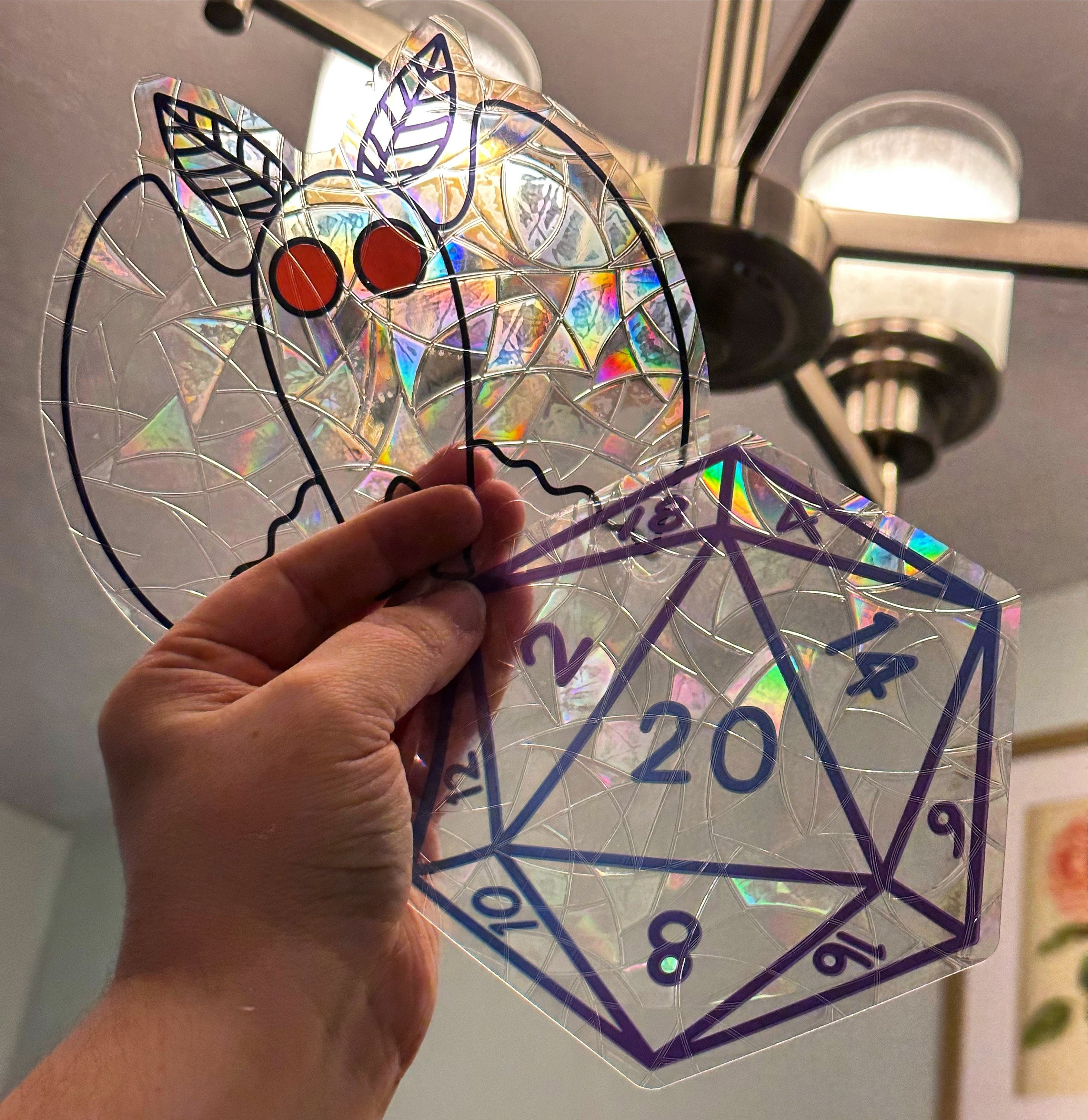 20 Sided Die Suncatcher Window Cling Cast D20 Rainbows in Your Home ...