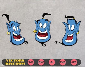 Genie svg, Genie clipart, Jinn svg, Aladdin svg, Aladdin Genie svg, Genie bundle, svg file for cricut, Cricut svg, Silhouette cut file