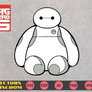 Big Hero 6 svg, Baymax svg, Baymax Robot svg, Robot svg, Baymax cricut, Super Hero svg, fichier svg pour cricut, Cricut svg, fichier silhouette cut