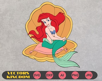 Ariel svg, Mała Syrenka svg, Księżniczka z kreskówek svg, Ariel plik do cięcia, Ariel Syrenka svg, plik svg dla cricut, Cricut svg, Ariel cricut