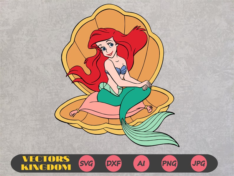 Ariel Svg, Little Mermaid Svg, Cartoon Princess Svg, Ariel Cut File ...