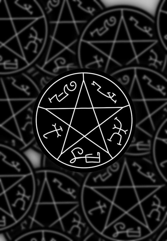 Supernatural, Vinyl Sticker, Water Resistant Sticker, Black Devils Trap, Winchester's