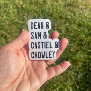Supernatural Names Sticker, Sam and Dean Winchester, Vinyl Sticker, Water Resistant,