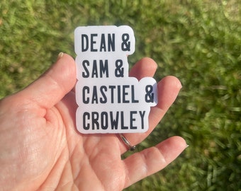 Supernatural Names Sticker, Sam and Dean Winchester, Vinyl Sticker, Water Resistant,