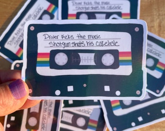 Driver Picks the Music, Cassette Tape, Holographic, Vinyl Sticker