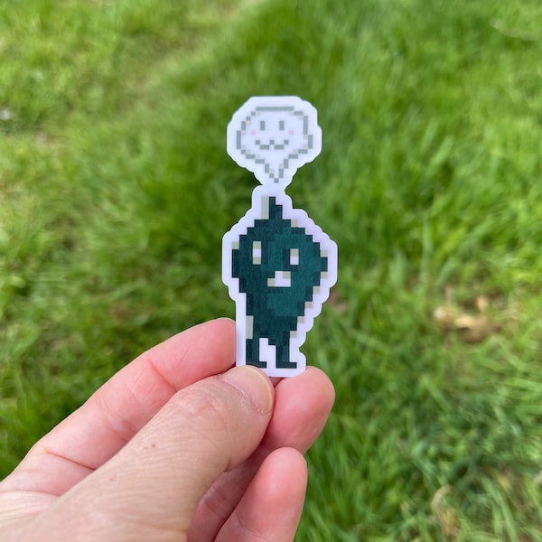 Krobus with Happy Emote Sticker, Stardew Valley, Gamer Sticker, Vinyl