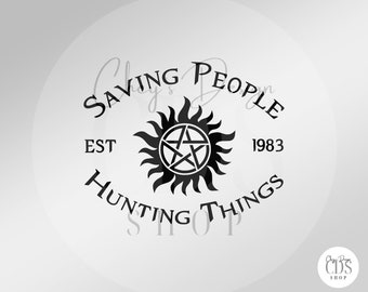 Supernatural Vinyl Decal, Saving People Hunting Things, Waterproof Vinyl sticker, Family Business