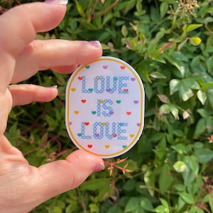 Love Is Love Vinyl Sticker, LGBTQ+ Support, LGBTQIA+, Pride