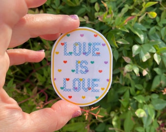 Love Is Love Vinyl Sticker, LGBTQ+ Support, LGBTQIA+, Pride