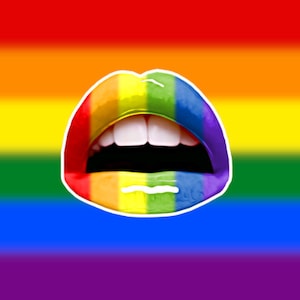 Pride Lips Sticker, Rainbow flag, LGBTQIA+, GenderQueer, Lesbian, Transgender, Non-binary, Bisexual, Pansexual