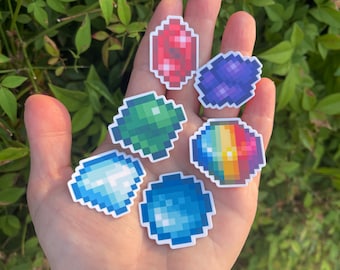 Stardew Valley Gemstones, Vinyl Stickers, Sticker bundle, Gamer Stickers