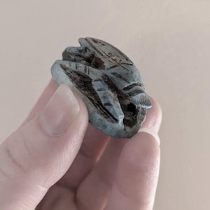 Hand geschnitzter blauer Skarabäus-Käferstein, ägyptisches Altar-Werkzeug, Wahrsagung-Mystik